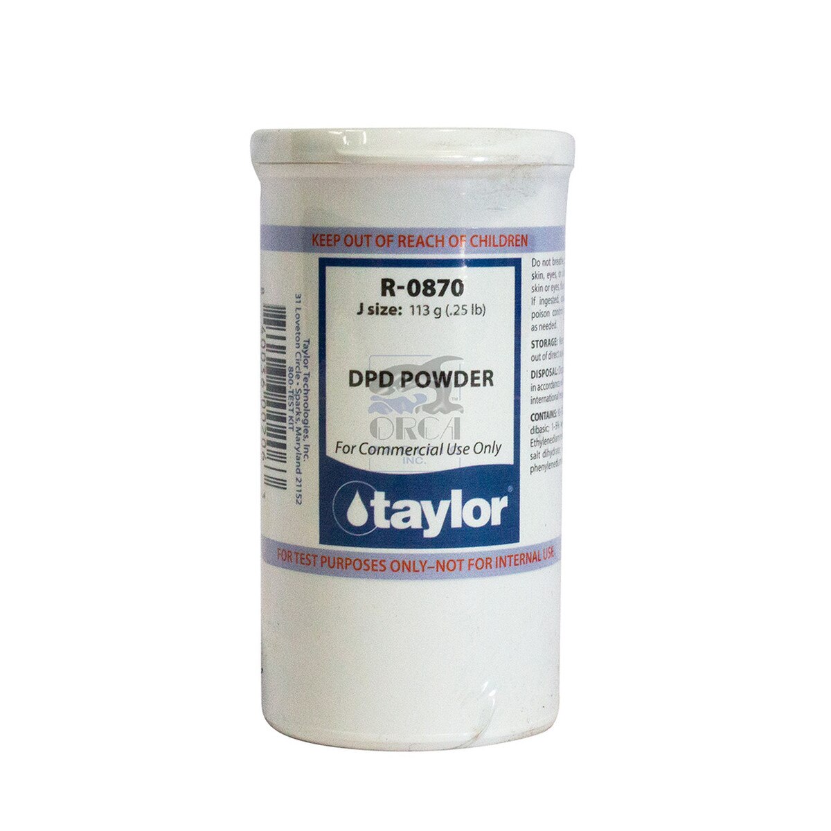R0870J, Taylor DPD Powder .25# Bottle | Orca Pacific